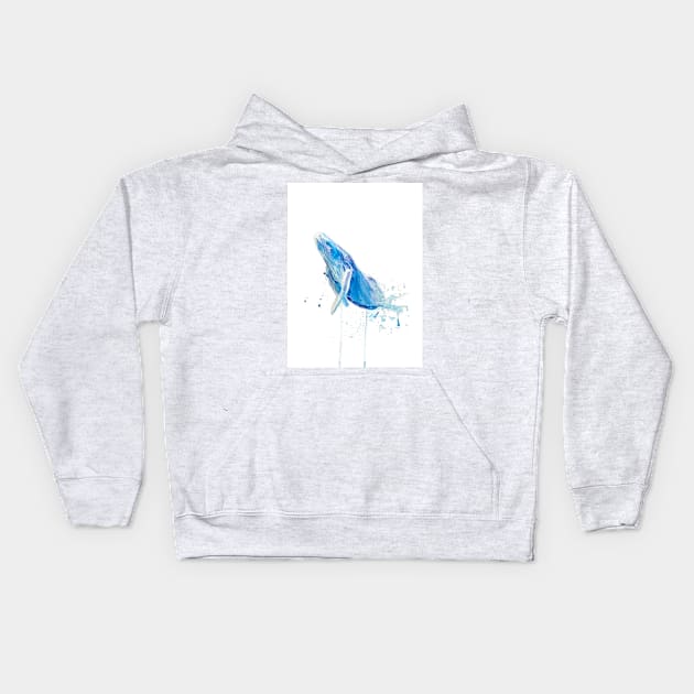 watercolor whale illustration Kids Hoodie by chandelier2137